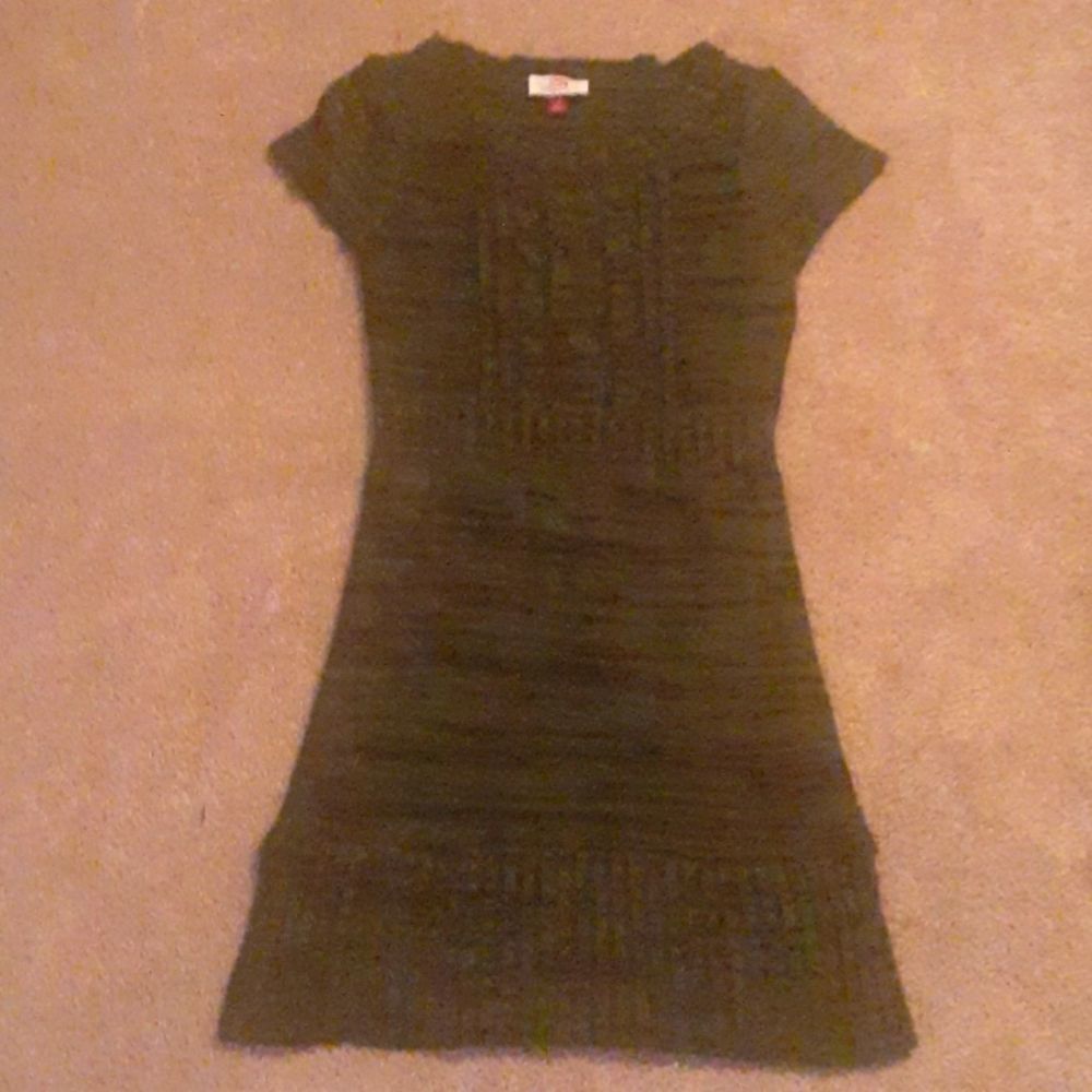 L.e.i. green and black sweater dress Small